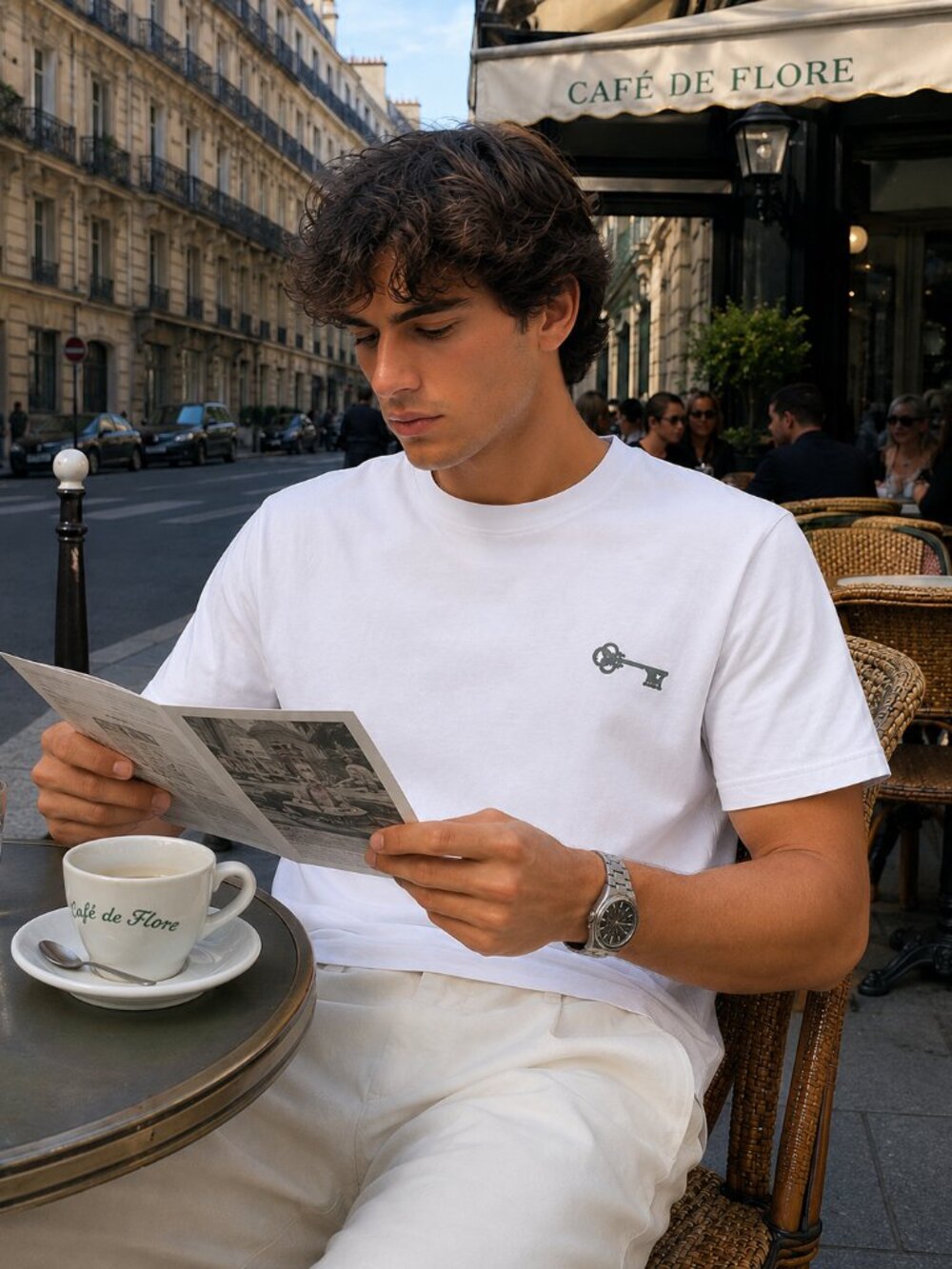 Amicci White Heavyweight Key Logo Tee | Luxury Streetwear Men's Large